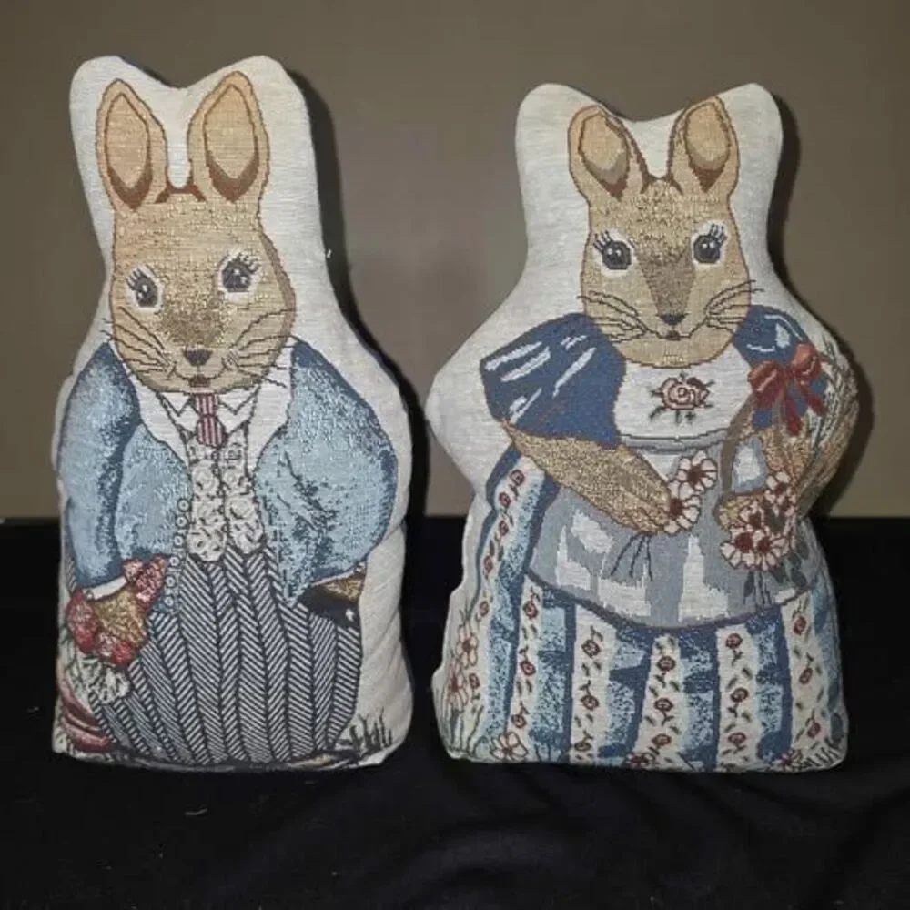 Vintage weighted tapestry peter rabbit Beatrix rabbit pillows
